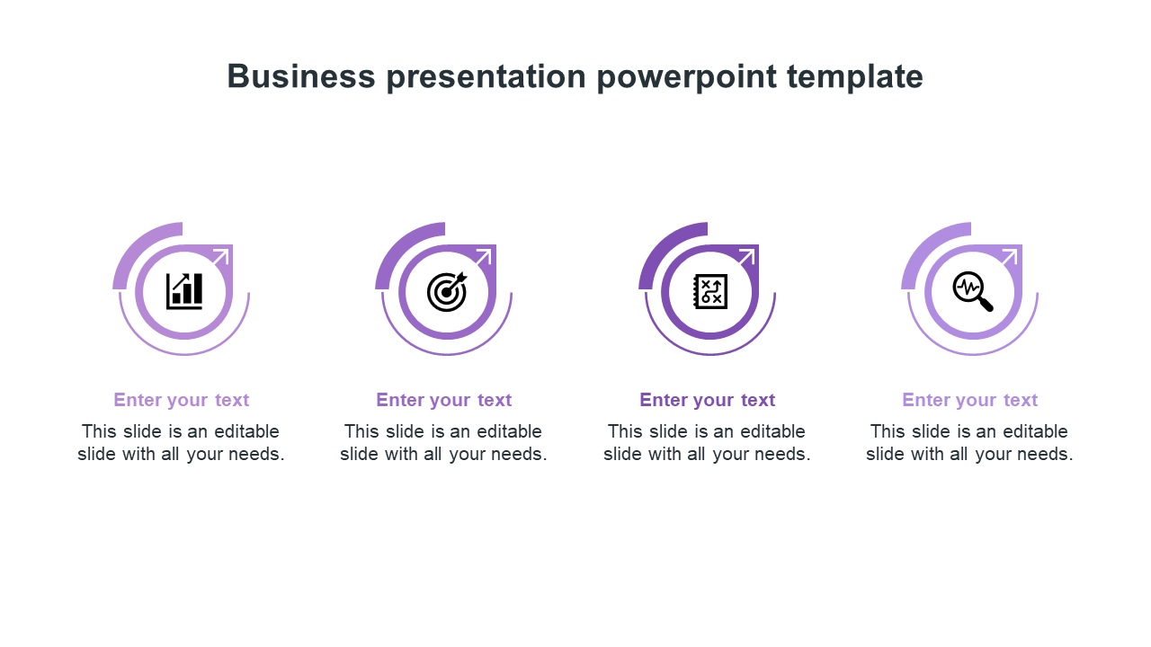 business presentation powerpoint template-purple